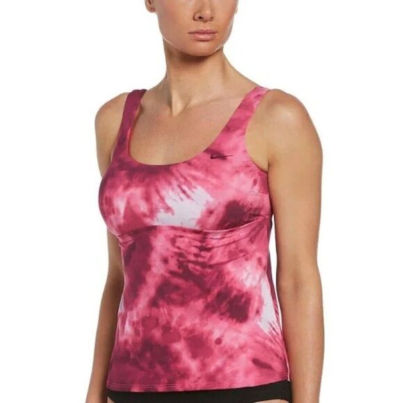 Nike Tie Dye Scoop Neck Tankini Top Pink Prime Size Small - Picture 11 of 13